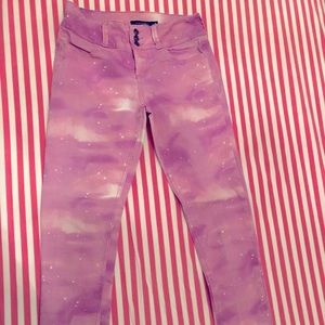 Light purple galaxy strecth jegging 7 Hot Topic